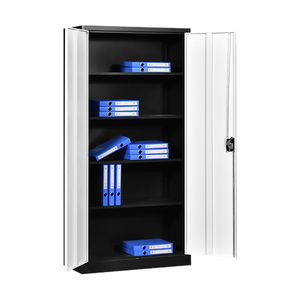 Metal Storage Cabinet Lockable Doors And Adjustable Shelves Great Steel Locker For Garage,Kitchen Pantry,Office And Laundry Room