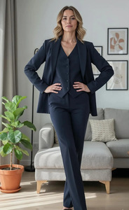 Traje de Pantalón de Tres Piezas Premium para Invitadas de Boda, Conjunto Formal con Blazer Estructurado, Chaleco y Pantalones a Juego - Product Image 5