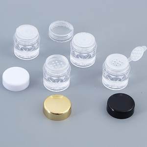Flacon vide de luxe transparent rond de 3g, 5g, 10g pour poudre libre, crème, fard à paupières avec tamis – Mini pot cosmétique - Product Image 5