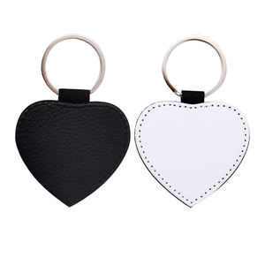 Porte-clés en cuir blanc Transfert de chaleur Mdf Blanc Fabrication de porte-clés Porte-clés en cuir Coeur Sublimation - Product Image 5