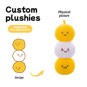 Изготовленный на заказ мини плюшевый брелок игрушка корпоративная акция подарок трехцветный пельмени общественного питания талисман выразительные изображения изготовление образцов - Product Image 1