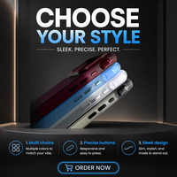 Coque de téléphone personnalisable antichoc avec airbag arrière et anti-traces de doigts pour iPhone 17 & 18 Pro & Pro Max