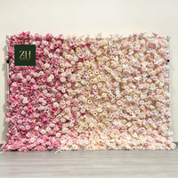 Rideau mural en tissu de fleurs de soie faites à la main, roses roses et rouges, pour fond de photographie, vente en gros