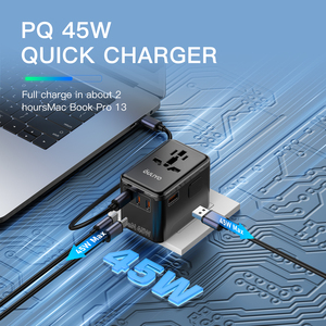 HL-A02-PQ45W mới nhất đa cắm Power <span class=keywords><strong>Adapter</strong></span> quốc tế trên toàn thế giới phổ Travel Charger <span class=keywords><strong>Adapter</strong></span> với Loại C - Product Image 3