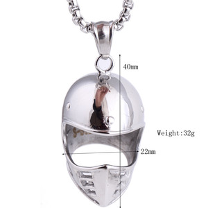 Collar de Acero Inoxidable con Colgante de Casco de Rugby para Hombre, Joyería de Moda Hip Hop, Forma de Máscara, Cadena de 60 cm - Product Image 5