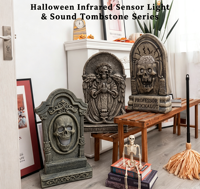 Nouvel Ornement Funéraire en Résine de Grande Taille avec Fonction d'Induction Infrarouge pour la Décoration des Sites d'Attractions d'Halloween
