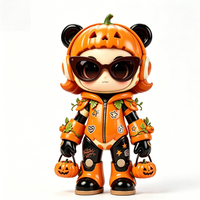 Figurine articulée de panda citrouille d'Halloween personnalisée OEM, poupée de personnage de collection, service de personnalisation directe usine en Chine