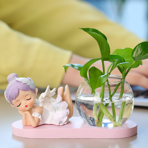 Cute Annie Figurine Hydroponic Vase <b>Desk</b> Decoration Office Supply Gift Birthday Present Single Piece PVC Contemporary Design - Product Image 2