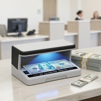 Machine de comptage de billets automatique portable en plastique, mini, avec lumière UV LED, détecteur de devises et vérificateur de monnaie suspecte haute visibilité