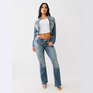 Vaqueros sexys <span class=keywords><strong>de</strong></span> mujer con costuras gruesas, lavados y blancos, estilo euroamericano, <span class=keywords><strong>de</strong></span> <span class=keywords><strong>marca</strong></span> <span class=keywords><strong>de</strong></span> moda, pantalones acampanados - Product Image 3