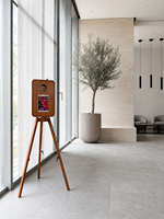 Kiosque photo en bois couleur personnalisée pour tablette iPad, machine à selfie simple face avec trépied pour location événementielle