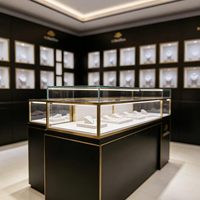 Comptoir de réception en acrylique blanc incurvé avec éclairage LED, design personnalisé, concept de magasin de bijoux Artistic Wave Ceiling Jewelry, partenaire Fortune 500