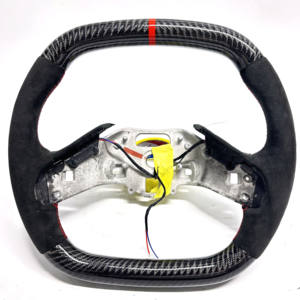Volante Personalizzato in Pelle Alcantara <span class=keywords><strong>Nera</strong></span> e Fibra di Carbonio per Chevrolet <span class=keywords><strong>Corvette</strong></span> C8 - Product Image 1
