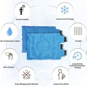 Compresas de Hielo Reutilizables para Rodilla, 13x10 Pulgadas, a Prueba de Fugas, Duraderas, para Dolor Muscular y Tratamiento de Rodilla, Bolsa de Compresas Frías y Calientes - Product Image 2