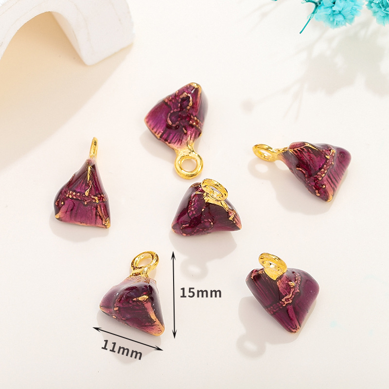 1.จี้ขนมบ๊ะจ่างมินิสีม่วง 11*15มม
