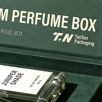 Scatola Regalo di Lusso Personalizzata Verde per Eau De Parfum e Espositore Magnetico per Profumi con Scatola di Carta per Fragranze