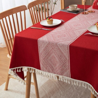 Nappe de table de mariage en coton tissé 100% |   OEM/ODM Personnalisé, Imprimé en Couleurs, Imperméable, Écologique, Résistant à l'Huile, Lavable en Machine, Résistant à la Chaleur