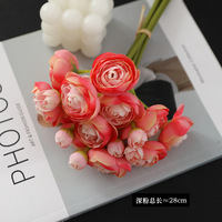 6 bouquets de fleurs de thé artificielles Little Rose Mettez le bouquet pour la décoration d'arrangement de fleurs de maison de fête de mariage