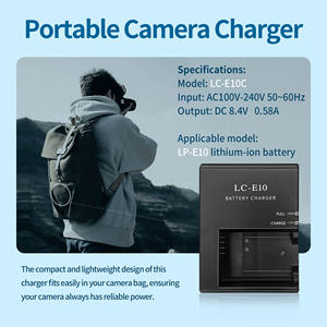 เครื่องชาร์จแบตเตอรี่กล้องสำหรับ Canon <span class=keywords><strong>EOS</strong></span>, LP-E10เครื่องชาร์จแบตเตอรี่กล้อง EU T3 T5 T6 T7 X50 X70 X80 X90 1100D 1200D 1300D <span class=keywords><strong>EOS</strong></span> <span class=keywords><strong>1500D</strong></span> 2000D - Product Image 5