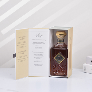 OEM Custom Size&Logo Rigid Cardboard Gift <b>Box</b> with Handle & Gold Foil - Luxury Folding Packaging for Wine & Whisky Wholesale - Product Image 3