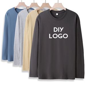 High Quality 180gsm Lightweight <b>Sweater</b> Blank Unisex Plain 100% Cotton Oversized Custom Long Sleeve T-<b>Shirt</b> for Men - Product Image 1