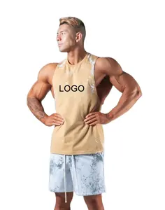 Nueva llegada logotipo personalizado impreso ropa de gimnasio deportes camiseta sin mangas elegante Tie Dye gimnasio camiseta chaleco para hombres