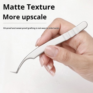 <span class=keywords><strong>Pince</strong></span> à épiler d'extension de cils extensible professionnelle personnalisée de haute qualité pointe pointue à 45 degrés en acier inoxydable de haute précision - Product Image 4