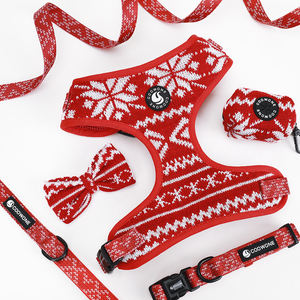 Coowone Hersteller-Maßgeschneidertes Polyester Hundegeschirr-Set Klassische Strickwaren Haustierleinen Halsbänder mit Schleifenverzierungen - Product Image 6