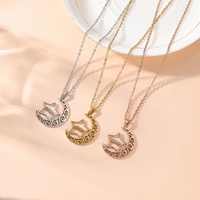 Collar de Joyería de Moda con Colgante de Acero Inoxidable de Alta Calidad con Diseño Islámico Árabe de Luna y Estrellas para Hombres y Mujeres, Venta al por Mayor