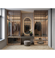 2024 Dorene Style italien L forme armoire armoire métal verre porte promenade dans armoire vêtements placard