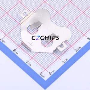 MY-2430-04 Button & Strip Battery Connector SMD Connector Battery Clip CR2430 Phosphor Bronze Nickel - Product Image 1