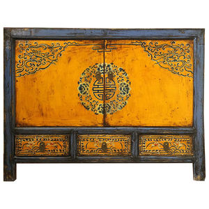 خزانة عرض صينية عتيقة من الخشب الصلب المطلي، أثاث زخرفي للمنزل وغرفة المعيشة بتصميم شرقي من دونغبي - Product Image 1