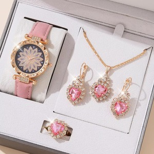 Reloj de Pulsera de Cuero de Lujo Drioshipping, Reloj de Cuarzo para Mujer, Juego de Anillo, Collar, Aretes y Pulsera de Mariposa para Mujer - Product Image 2