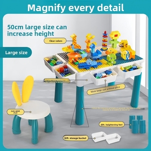 Çocuklar için çok fonksiyonlu bina masa 3-6 yıl erkek ve kız için plastik eğitim oyuncak inşaat blokları monte - Product Image 3