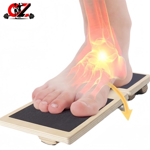 CZFIT Estirador de pies de madera, Entrenador de equilibrio de una sola pierna, Tabla de equilibrio para ballet, Equilibrio y fortalecimiento de tobillos y pies de madera - Product Image 3