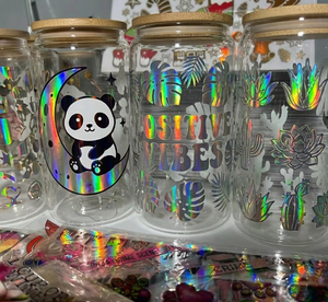 Gobelet en caoutchouc premium de 16 oz, mince, résistant aux UV pour transfert d'autocollants, avec haute adhérence, écologique, motifs de chat mignons de style Q - Product Image 2