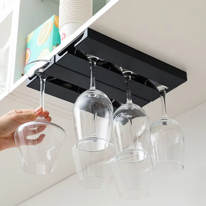 Support à <span class=keywords><strong>verres</strong></span> à vin inversé pratique, type <span class=keywords><strong>suspendu</strong></span> au comptoir, support mural pour <span class=keywords><strong>verres</strong></span> à vin sans perçage, rangement mural pour <span class=keywords><strong>verres</strong></span> à vin de bar - Product Image 1