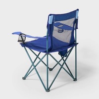 Chaises pliantes d'extérieur pour fabricants, dossier en maille, cadre en acier, chaises de camping portables avec deux porte-gobelets et sac de transport