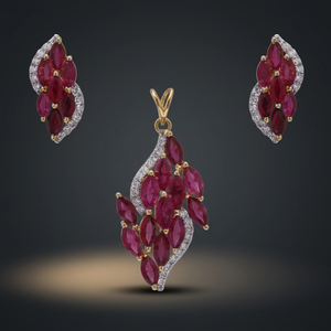 Conjunto de Colgante Marquise de Oro de Alta Gama, Hecho a Mano con Diamantes Brillantes Cultivados en Laboratorio, Certificados por GIA, Regalo para Mamá - Product Image 2
