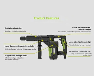 WU358 Electric Pick High <b>Power</b> Single Use Electric Pick Lightweight Concrete Electric Impact <b>Drill</b> - Product Image 3