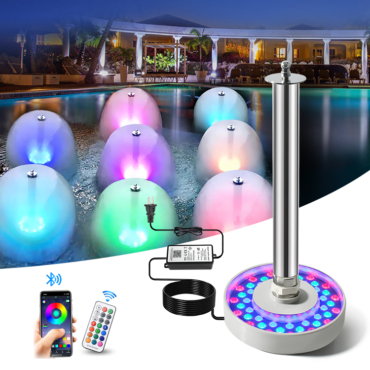 OEM DMX Colorful Lighted Waterfall Pool Large Pond Fountain RGB Light LED Underwater Lighting with Nozzle