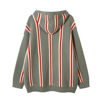 Pulls en acrylique tricotés unisexes pour l'automne et l'hiver, anti-boulochage, polyvalents, tendance, nouveaux, à manches longues, à capuche, veste rétro à l'avant