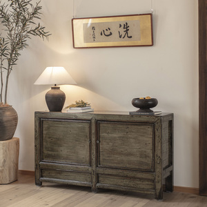 עתיק יווני המבטא את ארון אחסון ארון עץ מלא לסלון אוכל מסורתי ריהוט לבית מלון - Product Image 2