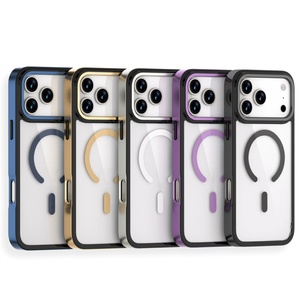 For iPhone 17 Pro Max Electroplated Magnetic Phone case for iPhone 17Air 16 15 Skin Feel <b>PC</b> TPU Protective Cover - Product Image 1
