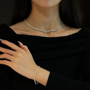 Bracelet tennis en or massif 14 carats, diamant de laboratoire taille brillant, 2,3 mm, quatre griffes, rangée complète de diamants, best-seller tendance - Product Image 2