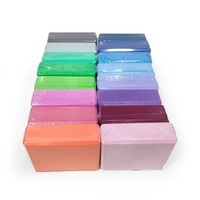 Ensemble de blocs de yoga en mousse EVA antidérapants de haute densité, écologiques, avec logo personnalisé, rouge, 120g