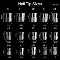 510 pièces/boîte, pointes d'ongles en gel semi-mat de qualité supérieure, transparentes/naturelles, étiquette privée personnalisée, XS, pointes d'ongles super courtes en forme de canard, 15 tailles