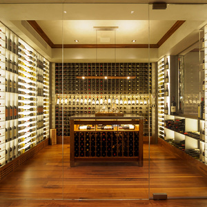 Vitrina de vino de acero inoxidable de gama alta, estante de almacenamiento de bodega de vino tinto de whisky de vidrio montado en la pared de lujo - Product Image 4