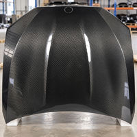 Capot moteur en fibre de carbone style M5 compatible avec BMW Série 5 G30 G38 berline 4 portes 2017-2023 avec aération et finition transparente