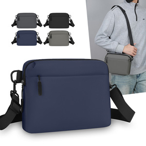 Men's Crossbody Bag Nylon 7 Inch Solid Color Casual Shoulder Bag For Everyday Use - Product Image 4